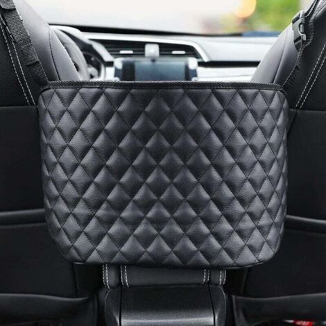 Sac de rangement pour siège auto, support de sac à main de voiture, grande capacité, sac organisateur de dossier en cuir