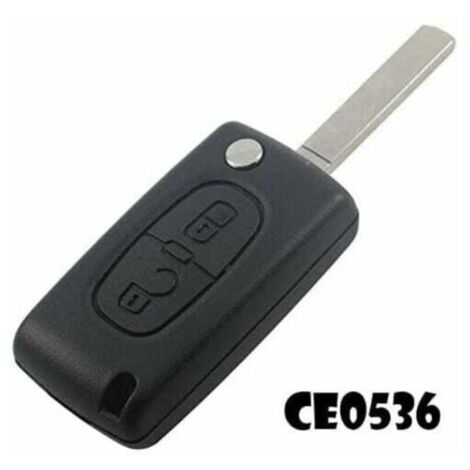 Coque de Télécommande à 2 Boutons Compatible avec Peugeot et Citroën, Lame sans Rainure, Pour Modèles C1, C2, C3, 107, 207, 307, etc. (1/4)