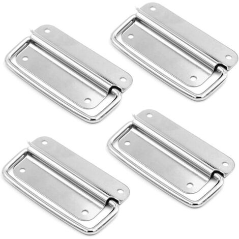 4 Pièces Poignées Traction D'acier Inoxydable, Poignée de Caisse, Porte en Métal Extracteur Poignée, pour Boîte à Outils Flight Case Boîtes Quincaillerie (1/4)