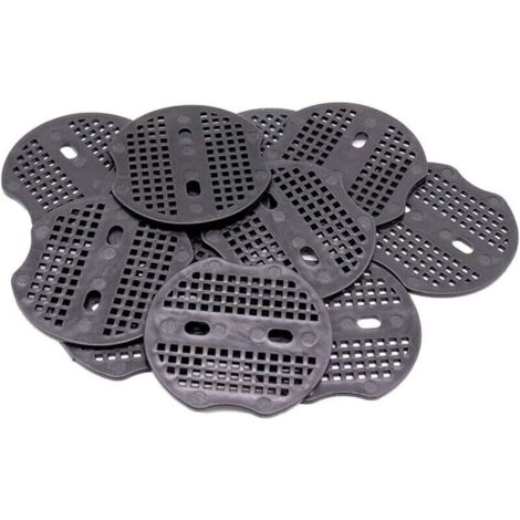 100 rondelles – 6,8 x 6 cm. Convient pour les clous de jardin, les piquets en U, les toiles anti-mauvaises herbes, les filets et les tapis de sol (noires).
