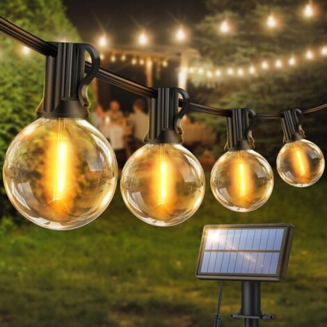Guirlande Lumineuse Exterieure Solaire Jardin - pour Patio Terrasse Fête Mariage [Classe énergétique D]15.2M 25+1 (1/4)