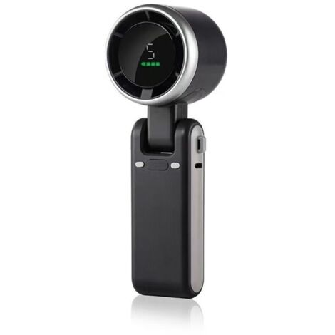 Ventilateur portatif rechargeable, 5 vitesses élevées réglables, mini ventilateur électrique portable de 4000 mAh, ventilateur de voyage alimenté par batterie (noir) (1/5)