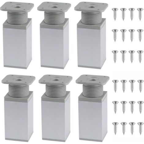 6 Pièces Pieds de Meubles Réglables, Pieds de Meubles Réglables en Aluminium, Pieds pour Meubles en Aluminium, Pied de Meuble, Pieds Reglables, pour Meubles pour Canapé, Lit, Et Armoires (1/5)