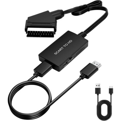 Adaptateur péritel vers HDTV, convertisseur audio vidéo HD 1080p avec câble HDTV, pour HDTV, STB, VHS, Sky, DVD, Blu-ray, etc (1/5)