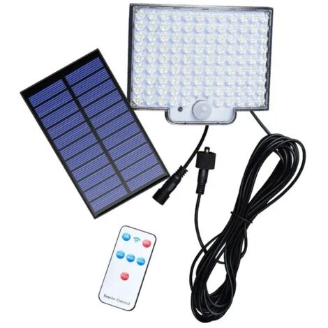 Lampes solaires d'extérieur 106 LED avec détecteur de mouvement, étanchéité IP65, angle d'éclairage 120 °, applique murale solaire pour jardin avec câble de 5 m (1/5)
