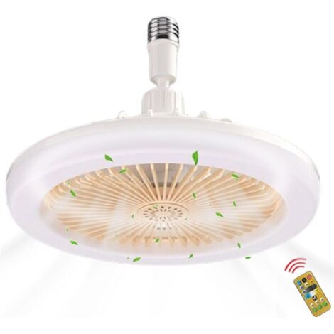 Ventilateur de plafond avec lumière, ventilateur de plafond, ventilateur de plafond 2 en 1 E27 avec télécommande lumineuse, ventilateur de plafond mince fermé, plafonnier avec ventilateur (1/5)