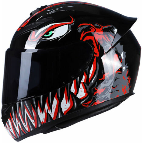 Les casques de la série Venom, design à dents noires et rouges, taille M, sont idéaux pour offrir une protection pendant les activités. (1/4)
