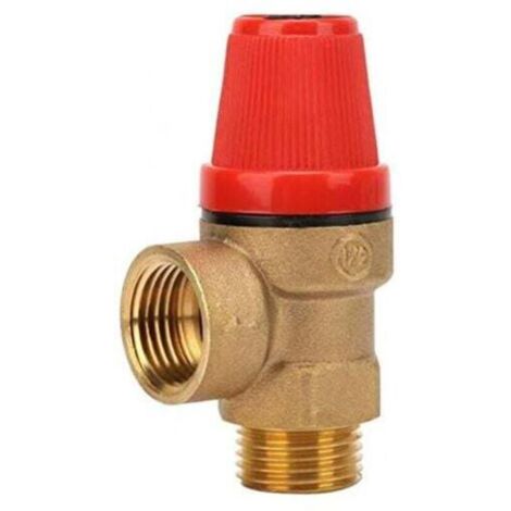 Soupape de surpression avec filetage extérieur 1/2 pouce – soupape de sécurité en laiton pour eau/huile/gaz (3 bar) (1/4)