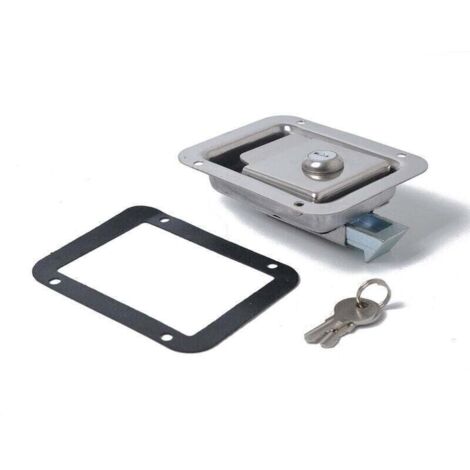 Serrures de porte de camping-car avec serrure de boîte à outils intégrée, en acier inoxydable, avec 2 clés (1/4)