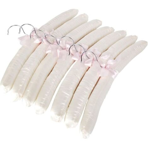 Cintres de chemisier rembourrés en satin luxueux de 15,2 pouces pour robes, mariée, lingerie, articles en laine, etc., paquet de 10 en blanc crème (1/5)