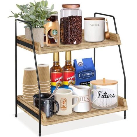 Organisateur de Bar à Café et Comptoir, Rangement Cuisine pour Capsules, Condiments, Tasses, Support Station Café, Étagère Cuisine (1/5)