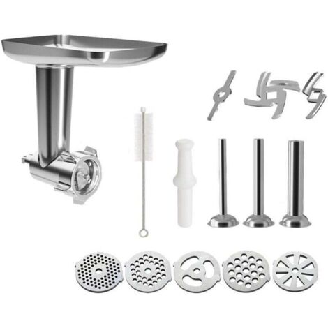 Enowelir Hachoir À Viande En Acier Inoxydable Pour Robot Pâtissier KitchenAid (1/4)