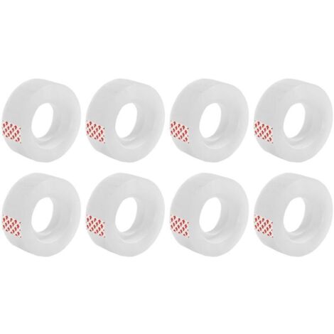 Ruban adhésif transparent pour bureau – forte adhérence – 8 rouleaux, 18 mm x 12 m (1/5)