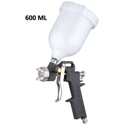 Pistolet à peinture pneumatique avec remplissage de 600 ml, buse de 1,5 mm G, type gravité 200 ml/min, pulvérisateur d'apprêt pour meubles et panneaux de voiture