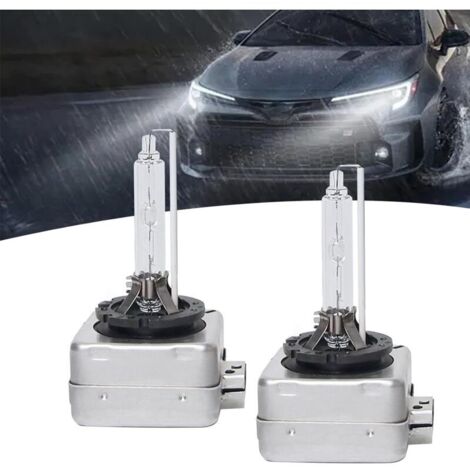 ampoules de voiture D1S, blanc froid 6000 K, phares ultra-lumineux avec anneau de retenue et culot en métal, remplacement plug-and-play pour feux de croisement et de route, universel pour voitures (ar (1/5)