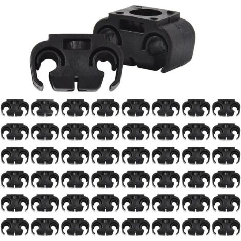 Colliers de serrage pour flexibles de frein automobile, 50 pièces, support de fixation à 2 points, double collier, plastique noir, pièces automobiles universelles