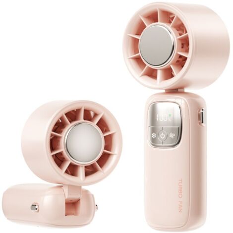 Ventilateur portable 4000 mAh, rechargeable, silencieux et longue durée, adapté au camping, à la randonnée et aux activités de plein air (rose) (1/5)