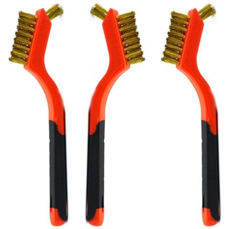 Ensemble de 3 petites brosses de nettoyage en fil de laiton pour éliminer la rouille des trous (1/5)
