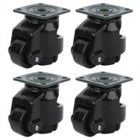 Enowelir 4 Pièces Roulette de Réglage de Niveau, Roulette D'Établi Rétractable Roulette de Nivellement Robuste Roulette Industrielle Pour Tables Mobiles
