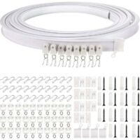 Rail De Plafond Pliable Rail De Rideau Incurvé Montage De Rideau De Plafond Flexible Rail De Fenêtres Courbes Pour Rail De Rideau Avec Système De Rail Rideau Lit Diviseur-5 Mètres
