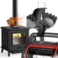 Ventilateur Poele à Bois,Ventilateur De Poele 4 Pales de Ventilateur,Tranquillement Ventilateur Poele à Granulés,pour Poele a Bois/Cheminée/Poêle à Bois