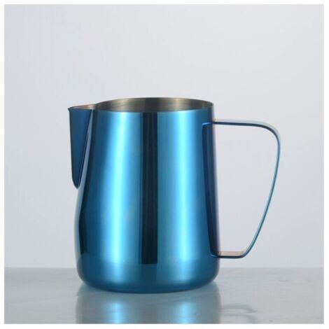 Pichet à Lait En Acier Inoxydable Plaqué De Titane Tasse à Café Crémeuse Latte Café Cappuccino Au Lait Bleu 350ml (1/4)