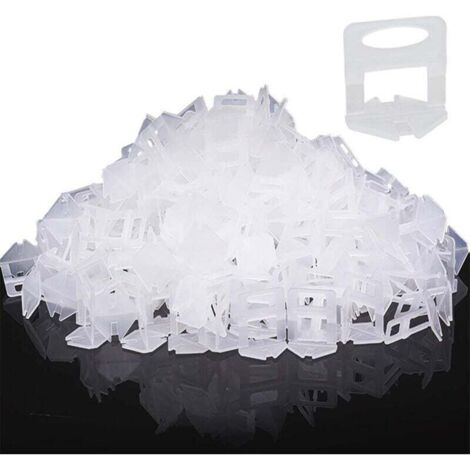 Lot de 400 Languettes de Nivellement pour Aide à la Pose de Carreaux, Bandes de Traction de 3 mm de Largeur du Joint, Carreaux Hauteur 6-15mm, Système de Nivellement des Carreaux. (1/4)