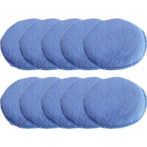 éponge de polissage, 10 Pièces éponge Applicateur de Cire en Microfibre de 5 pouces, tampon d'application de cire pour cires, produits de polissage, nettoyant peinture, (1/4)