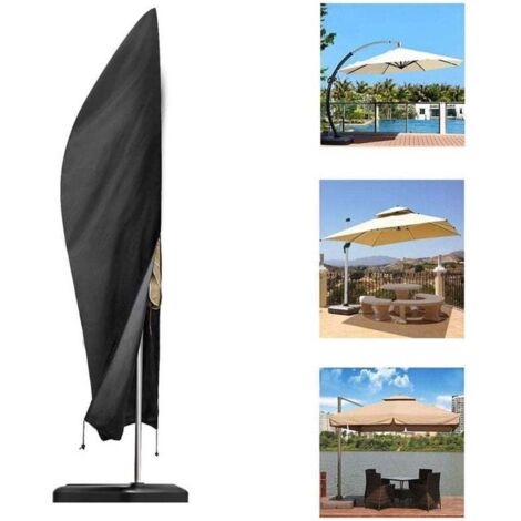 Housse de Protection pour Parasol 280cm x 30 cm/81cm/45cm Parasol Déporté Parasol de Jardin Tissu Oxford Robuste Étanche Anti-UV Anti-Poussière (1/4)
