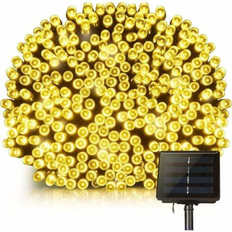 Guirlande Lumineuse Solaire, 200led Étanche Guirlande Lumineuse Extérieur 22m Avec 8 Modes Pour Jardin, Maison, Terrasse, Cour, Arbres, Les Fêtes, Mariage Blanc Chaud (1/4)