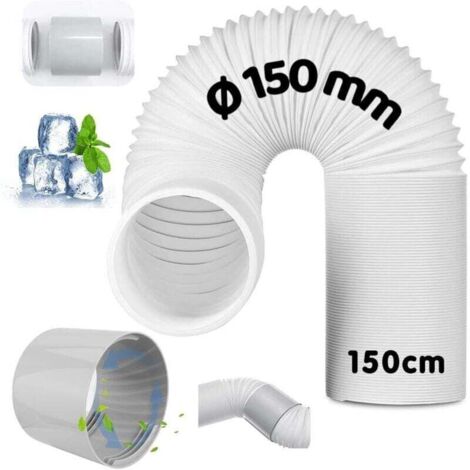 Tuyau d'Échappement de Climatiseur Portable, avec adaptateur, Mobile Tuyau Kit Diamètre de 150 mm, longueur 150 cm, Pour Climatisation, Déshumidificateur,Sèche Linge (1/4)
