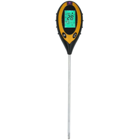 PH mètre de sol amélioré 4 en 1, testeur d'humidité numérique, testeur d'humidité pour plantes, humidimètre, lumière et testeur de pH pour plantes en pot, jardins, pelouses (1/4)