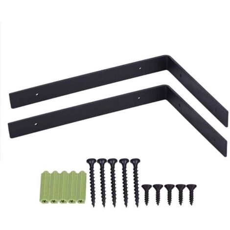 Lot de 2 Equerre Etagere Murale, Supports Pour étagères Lourdes Industrielles, Equerre Charge Lourde, Supports en L, 5 mm d'épaisseur avec Vis (30 cm) (1/4)
