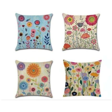 Housse de coussin imperméable extérieur housse de coussin hydrofuge coussin décoratif canapé coussin décoratif canapé housse de coussin pour canapé salon balcon jardin 45x45cm fleurs (1/5)