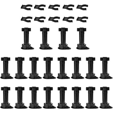 Pieds de Meubles Réglables 20 Pièces avec Clips pour Armoire Cuisine Salle de Bain (1/4)