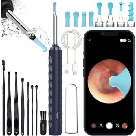 Caméra d'inspection - Nettoyeur d'oreilles avec caméra 1080 HD Wi-Fi - Otoscope avec éclairage et kit d'accessoires (1/4)