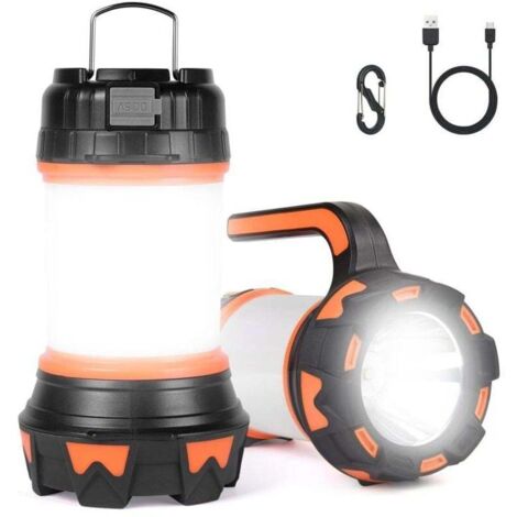 Lanterne LED Rechargeable, 1000 Lumens 4000mAh Lampe Camping 360°, Lampe Led Rechargeable Projecteur Portable, Ultra Puissante, Lampe de Camping 6 Modes, Câble USB Inclus, IPX4 Étanche (1/4)