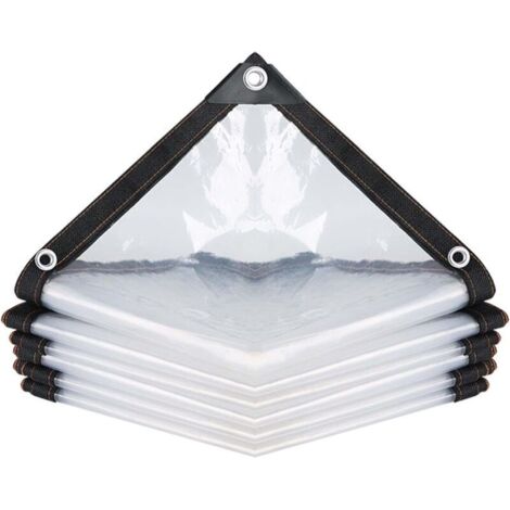 Bâche imperméable Transparente avec œillets pour Meubles de Jardin,Utilisable en extérieur,Imperméable à la Pluie-Isolation des Plantes,Résistant à la poussière,2mx2m (1/4)