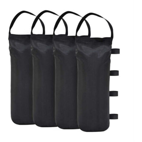 Lot de 4 sacs de sable pour tonnelle Qualité industrielle Poids pour tonnelle et tentes de jardin —le noir (1/4)