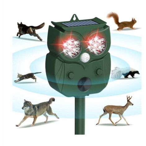Répulsif à Ultrasons pour Animaux, Lampe de Poche LED Détection Mouvement, Solaire Animaux Chien, Renard, Lapin, Raton Laveur, Écureuil (1/4)