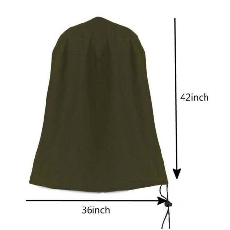 Housse de protection pour fontaine de jardin - Résistante à la poussière - Imperméable et durable - Avec cordon de serrage de verrouillage - Pour cour d'hiver D36 x H42 pouces 420D (1/4)