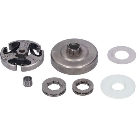 Kit de roulement de tambour d'embrayage 3/8 solide et robuste adapté pour Husqvarna 61 66162266268272 Xp Kit de Performance Stable pour scie à chaîne 3/8 roue de roulement de tambour d'embraya (1/4)