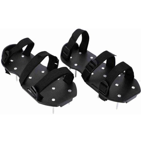 Paire de Semelles de Ventilation pour Gazon I aérateur de pelouse I Amélioration de la qualité du Sol I 13 Clous en Acier I Réglable Jusqu’à la Taille 46 et sur Toutes Les Chaussures I 30×13×6 cm (1/4)