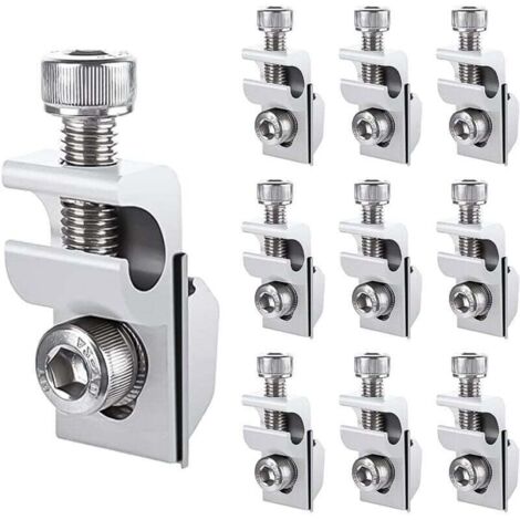 10 Pièces M6 Clips de Mise à Terre de Panneau Solaire Standard, Kit de Fixation pour Système de Montage Solaire (1/4)