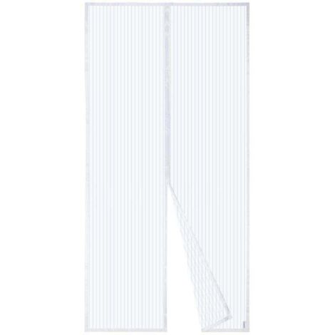 Moustiquaire Magnétique Pour Porte, Rideau en Maille, Joint Magnétique de Haut en Bas avec Fermeture Automatique, Maintient l'air frais à l'intérieur (120x220cm, Blanc) (1/4)