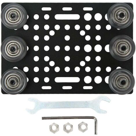 Plaque de portique en aluminium anodisé noir pour imprimante 3D avec poulie de 0,8 à 3,1 pouces, poulie transparente (1/4)