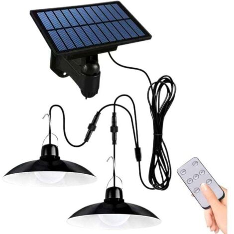 Suspension solaire pour abri de jardin, gazebo, avec télécommande, étanche (double éclairage) (1/4)