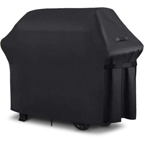 Housse Barbecue Exterieur, Barbecue Gaz, Oxford, Bâche de Protection BBQ avec Cordon Ajustable, Anti-Vent, Anti-UV, Impermeable, Noir, (147x61x117cm) (1/4)