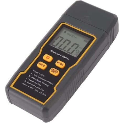 Humidimètre pour Bois (écran LCD) - Humidimètre numérique, pour bâtiments en béton de Bois - Capteur d'humidité Mural Testeur d'humidité numérique (1/4)