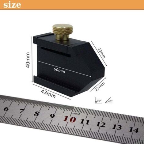 Règle en métal de 30 cm, règle en acier inoxydable, bloc de positionnement, règle parallèle, outils de dessin de lignes à 45 et 90 degrés pour charpentiers (1/4)